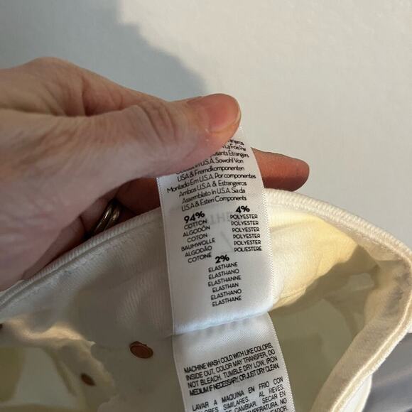 Mother Pixie Ankle Fray Skinny High Rise Jeans Fairest of Them All White Size 27 - Picture 10 of 10